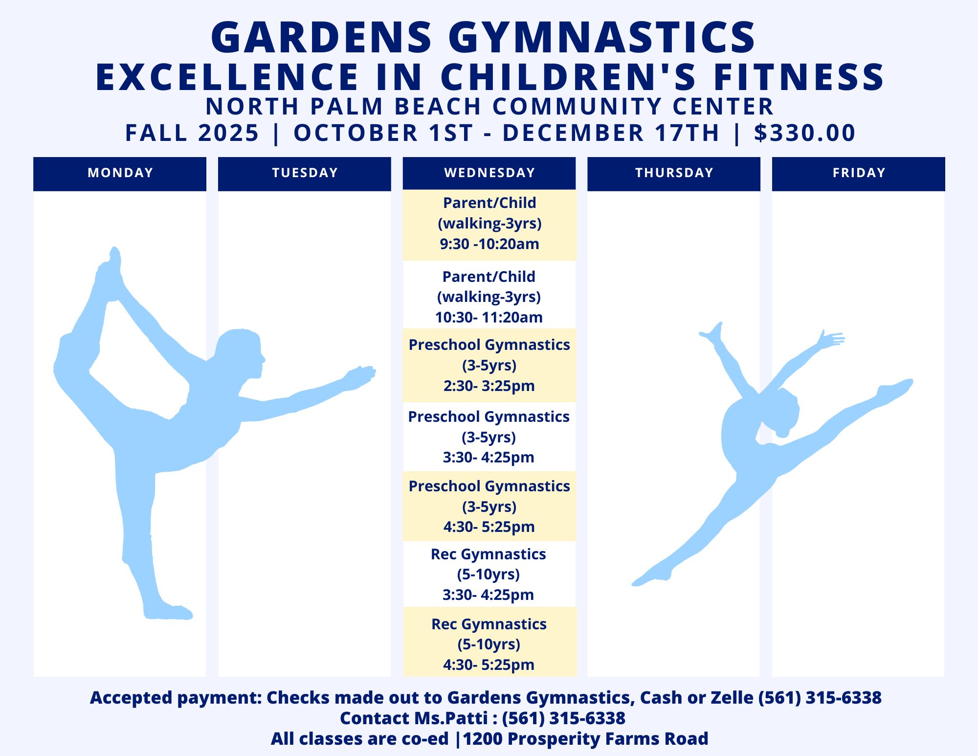 Gymnastic's Schedule Fall